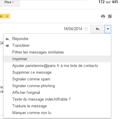 Imprimer Mail Gmail